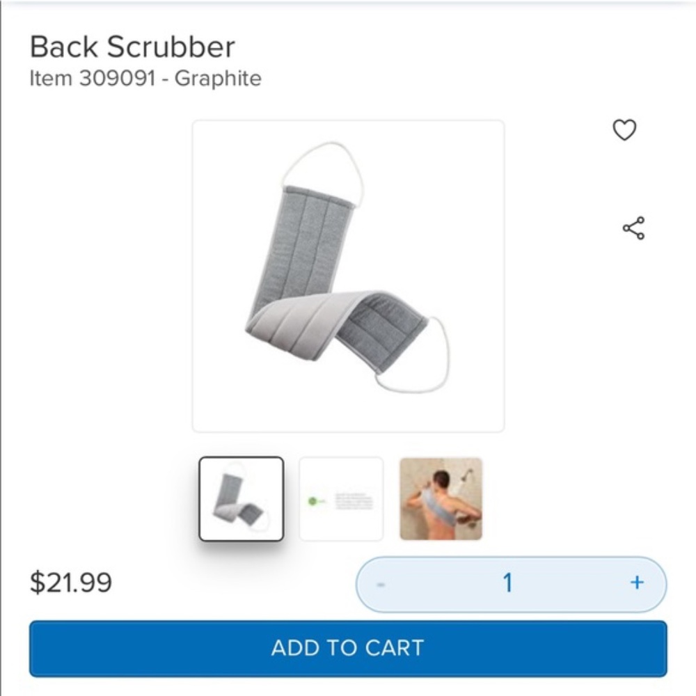 Norwex back scrubbed. Brand new. Graphite color.